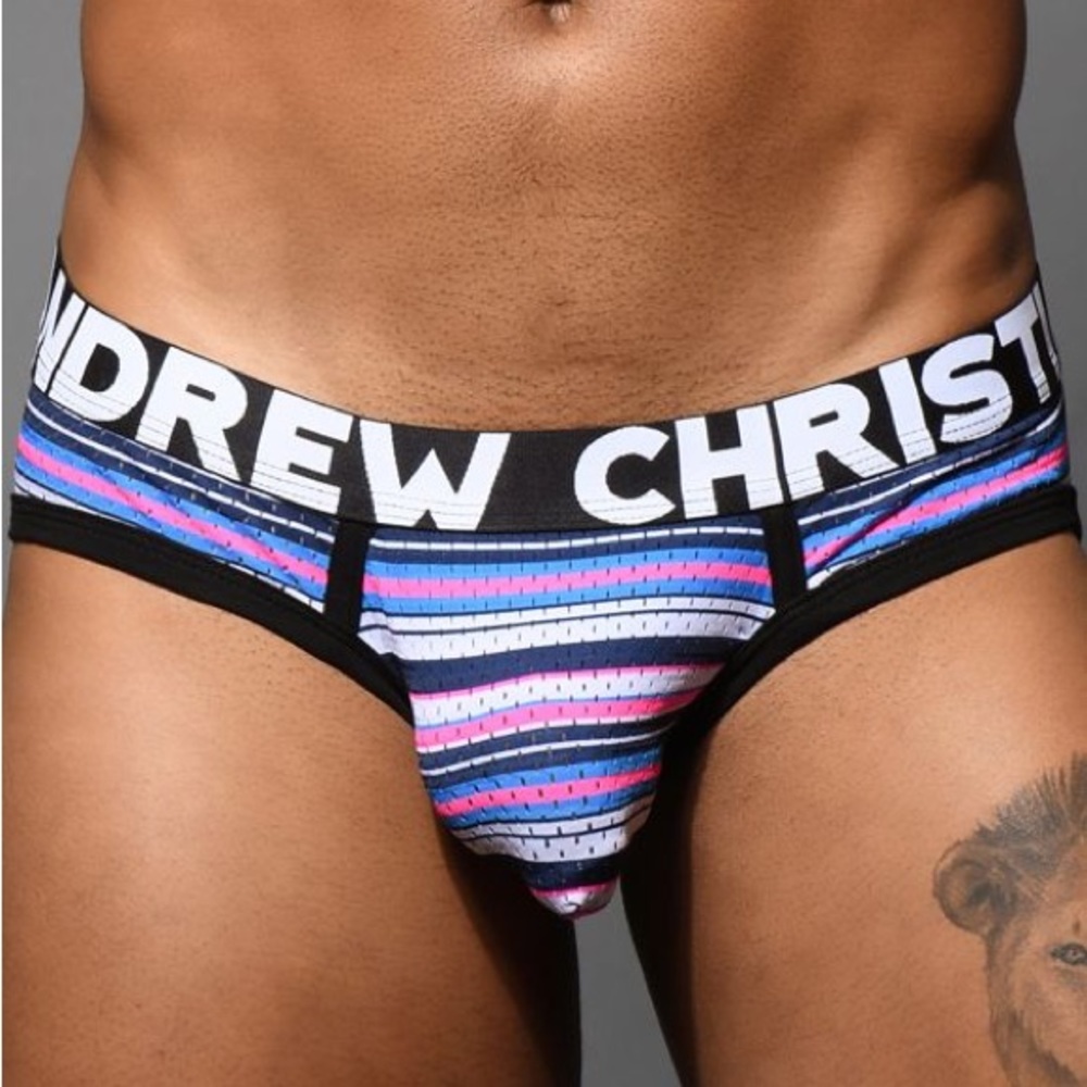 Andrew Christian Vivid Mesh Stripe Brief